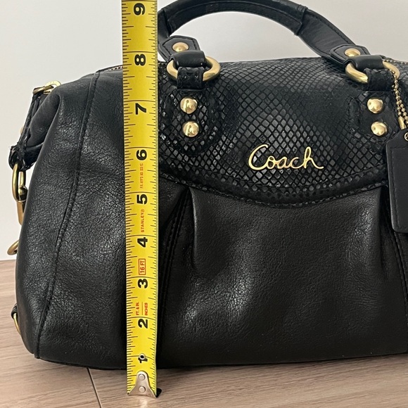Coach Ashley Black Leather Handbag, F1273-F19246 - Picture 7 of 15